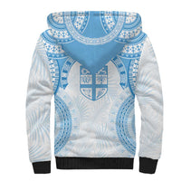 Bula Fiji Day 55th Anniversary Masi Tapa Sherpa Hoodie Emerald Jubilee - Turquoise LT7 - Polynesian Pride