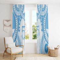 Bula Fiji Day 55th Anniversary Masi Tapa Window Curtain Emerald Jubilee - Turquoise - Polynesian Pride