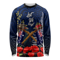 Anzac Day Aussie Mix Maori In Memories Long Sleeve Shirt LT7 Unisex Blue - Polynesian Pride