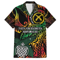 Vanuatu Indipendens Dei Family Matching Tank Maxi Dress and Hawaiian Shirt Mix Traditional Sand Drawing