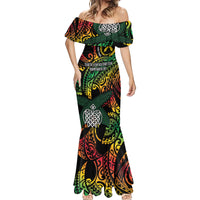 Vanuatu Indipendens Dei Mermaid Dress Mix Traditional Sand Drawing LT7 - Polynesian Pride