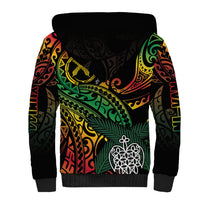 Vanuatu Indipendens Dei Sherpa Hoodie Mix Traditional Sand Drawing LT7 - Polynesian Pride