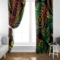 Vanuatu Indipendens Dei Window Curtain Mix Traditional Sand Drawing