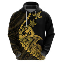 Custom Guam Hoodie Tribal Turtles Curves Style Gold LT7 - Polynesian Pride