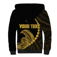 Personalised Guam Sherpa Hoodie Tribal Turtles Curves Style - Gold LT7 - Polynesian Pride