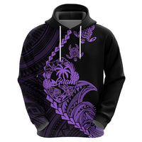 Custom Guam Hoodie Tribal Turtles Curves Style Purple LT7 - Polynesian Pride