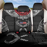 Personalized Talofa Samoa Back Car Seat Cover Ulafala With Toa Nifo'oti - Black