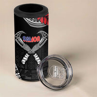 Personalized Talofa Samoa 4 in 1 Can Cooler Tumbler Ulafala With Toa Nifo'oti - Black