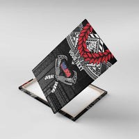 Personalized Talofa Samoa Canvas Wall Art Ulafala With Toa Nifo'oti - Black