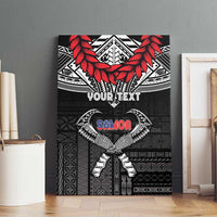 Personalized Talofa Samoa Canvas Wall Art Ulafala With Toa Nifo'oti - Black