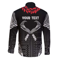 Personalized Talofa Samoa Family Matching Off The Shoulder Long Sleeve Dress and Hawaiian Shirt Ulafala With Toa Nifo'oti - Black