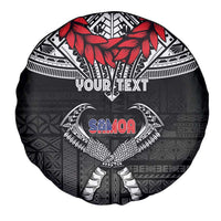 Personalized Talofa Samoa Spare Tire Cover Ulafala With Toa Nifo'oti - Black