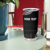 Personalized Talofa Samoa Tumbler Cup Ulafala With Toa Nifo'oti - Black