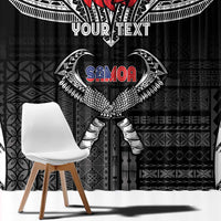 Personalized Talofa Samoa Window Curtain Ulafala With Toa Nifo'oti - Black