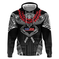 Personalized Talofa Samoa Zip Hoodie Ulafala With Toa Nifo'oti - Black
