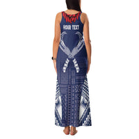 Personalized Talofa Samoa Family Matching Tank Maxi Dress and Hawaiian Shirt Ulafala With Toa Nifo'oti - Blue LT7 - Polynesian Pride