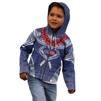 Personalized Talofa Samoa Kid Hoodie Ulafala With Toa Nifo'oti - Blue LT7 - Polynesian Pride