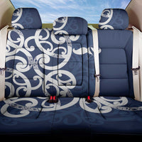 New Zealand Maori Mo Bros Back Car Seat Cover Blue Ribbon With Koru Kowhaiwhai - Polynesian Pride