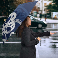 New Zealand Maori Mo Bros Umbrella Blue Ribbon With Koru Kowhaiwhai LT7 - Polynesian Pride