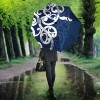 New Zealand Maori Mo Bros Umbrella Blue Ribbon With Koru Kowhaiwhai LT7 - Polynesian Pride