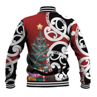 New Zealand Silver Fern Christmas Tree Baseball Jacket Meri Kirihimete - Polynesian Pride