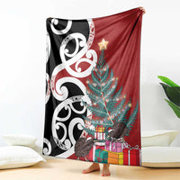 New Zealand Silver Fern Christmas Tree Blanket Meri Kirihimete - Polynesian Pride
