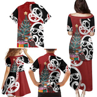 New Zealand Silver Fern Christmas Tree Family Matching Puletasi and Hawaiian Shirt Meri Kirihimete - Polynesian Pride