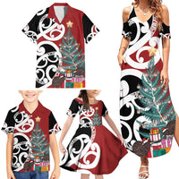 New Zealand Silver Fern Christmas Tree Family Matching Summer Maxi Dress and Hawaiian Shirt Meri Kirihimete - Polynesian Pride