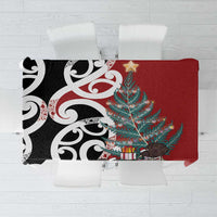 New Zealand Silver Fern Christmas Tree Tablecloth Meri Kirihimete - Polynesian Pride