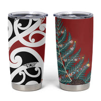New Zealand Silver Fern Christmas Tree Tumbler Cup Meri Kirihimete - Polynesian Pride