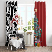 New Zealand Silver Fern Christmas Tree Window Curtain Meri Kirihimete - Polynesian Pride