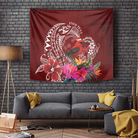 Personalized Samoa Meri Krisimasi Tapestry Segasegamau'u Mix Siapo LT7 Red - Polynesian Pride