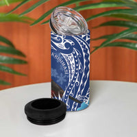 Personalized Samoa Christmas 4 in 1 Can Cooler Tumbler Cardinal Honeyeater Mix Siapo LT7 - Polynesian Pride