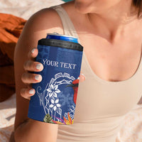 Personalized Samoa Christmas 4 in 1 Can Cooler Tumbler Cardinal Honeyeater Mix Siapo LT7 - Polynesian Pride