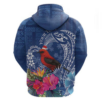 Personalized Samoa Christmas Hoodie Cardinal Honeyeater Mix Siapo