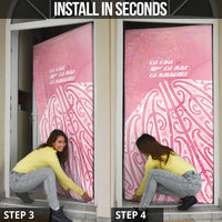Breast Cancer Awareness Maori Door Cover Kia Kaha Kia Maia Kia Manawanui - Polynesian Pride