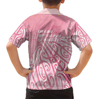Breast Cancer Awareness Maori Kid Hawaiian Shirt Kia Kaha Kia Maia Kia Manawanui - Polynesian Pride