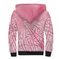 Breast Cancer Awareness Maori Sherpa Hoodie Kia Kaha Kia Maia Kia Manawanui - Polynesian Pride