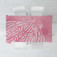 Breast Cancer Awareness Maori Tablecloth Kia Kaha Kia Maia Kia Manawanui - Polynesian Pride