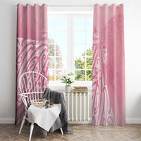 Breast Cancer Awareness Maori Window Curtain Kia Kaha Kia Maia Kia Manawanui - Polynesian Pride