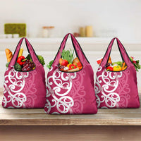 Breast Cancer Awareness Maori Grocery Bag Koru Kowhaiwhai - Polynesian Pride