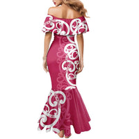 Breast Cancer Awareness Maori Mermaid Dress Koru Kowhaiwhai - Polynesian Pride
