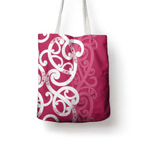 Breast Cancer Awareness Maori Tote Bag Koru Kowhaiwhai - Polynesian Pride