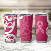 Breast Cancer Awareness Maori Tumbler Cup Koru Kowhaiwhai - Polynesian Pride
