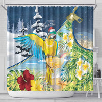 Funny Tropical Christmas Shower Curtain Tis The Season To Get Tipsy