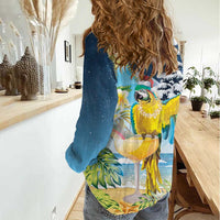 Funny Tropical Christmas Women Casual Shirt Tis The Season To Get Tipsy