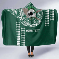 Hawaii Rainbow Warriors Personalized Hooded Blanket Kakau Ikaika Laau Pama LT7 One Size Green - Polynesian Pride