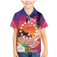 Kia Orana Cook Islands Family Matching Mermaid Dress and Hawaiian Shirt Sunset Dream