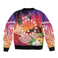 Kia Orana Cook Islands Sleeve Zip Bomber Jacket Sunset Dream