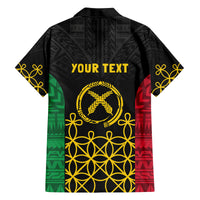 Vanuatu Indipendens Dei Family Matching Off The Shoulder Long Sleeve Dress and Hawaiian Shirt Tribal Sand Drawing